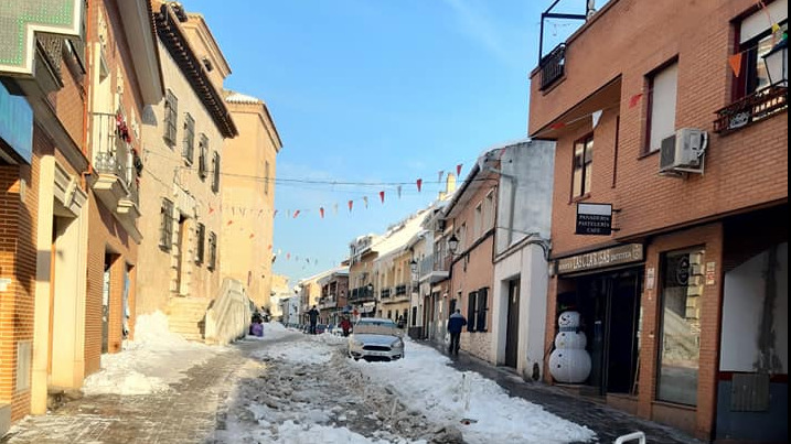 Ciempozuelos durante la nevada | Img: Benito Rodríguez Lajo.