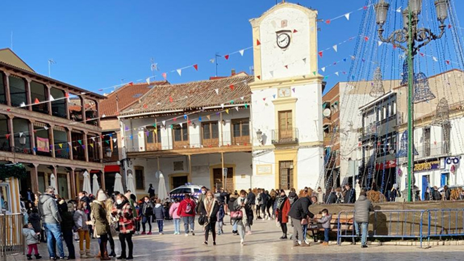 Plaza del Ayuntamiento durante el 31 de diciembre por la mañana.