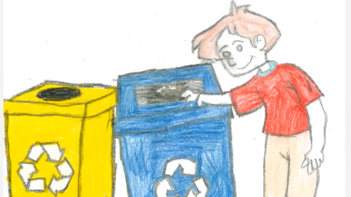 Uno de los dibujos de la exposición por el Día Internacional de las Personas Consumidoras.