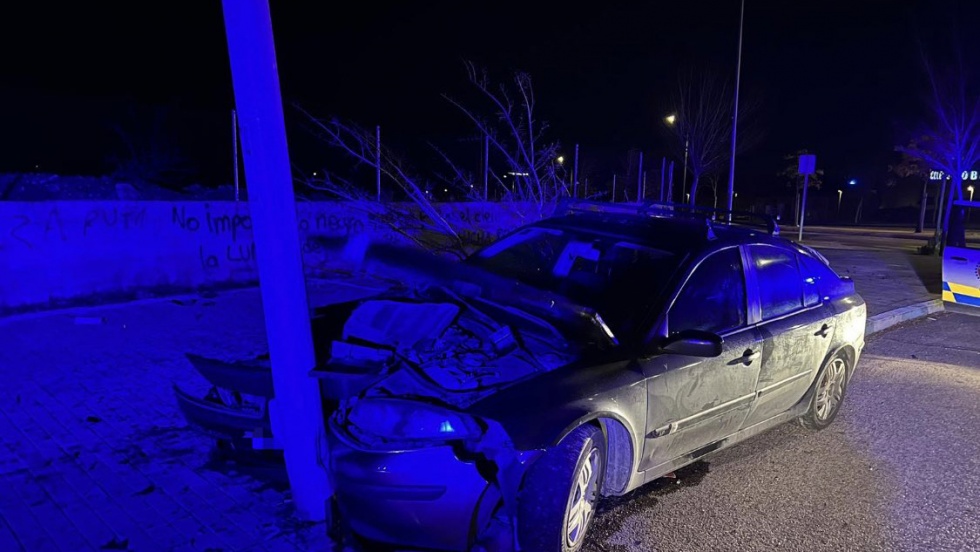 Imagen del coche tras el choque | Policía Local de Valdemoro