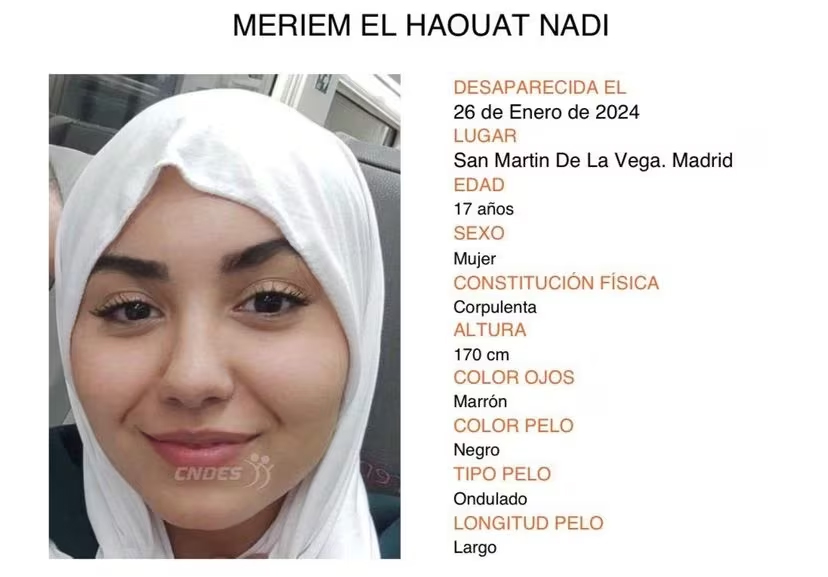 Alerta del Centro Nacional de Desaparecidos.