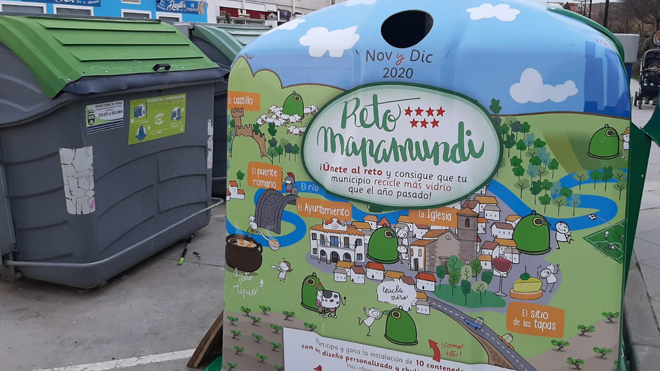 Contenedor del reto Mapamundi de Ecovidrio.