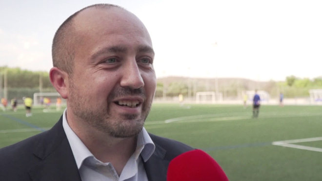 Fernando Martínez Albor durante una entrevista como presidente del Atlético de Valdemoro este año.