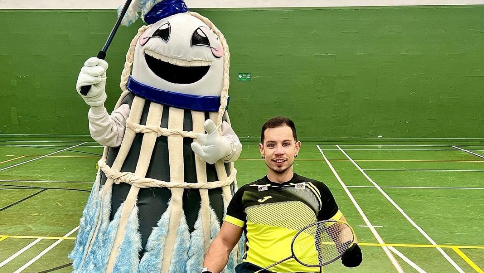 Juan Carlos Quintana, en la primera prueba del Circuito Nacional de Parabádminton.