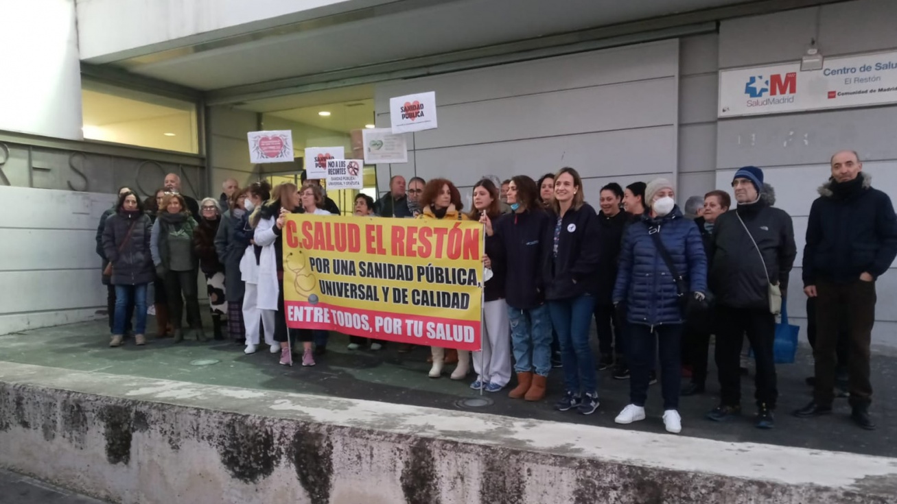 Manifestación del pasado jueves en el centro de salud El Restón.