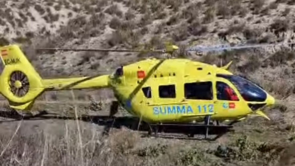 El helicóptero que se encargó de trasladar al ciclista | Policía Local de Ciempozuelos