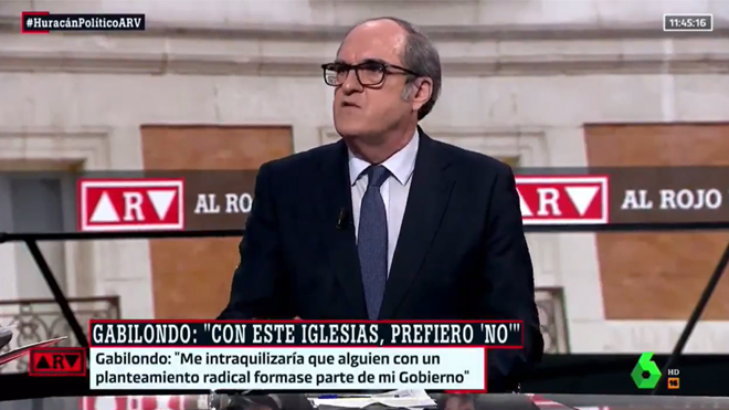 Gabilondo durante una entrevista en Al Rojo Vivo, de La Sexta.
