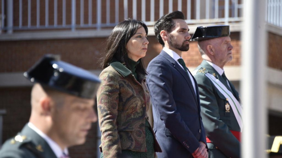 Mercedes González en la jura de bandera de la 169ª promoción de alumnos del Colegio de Guardias Jóvenes Duque de Ahumada.