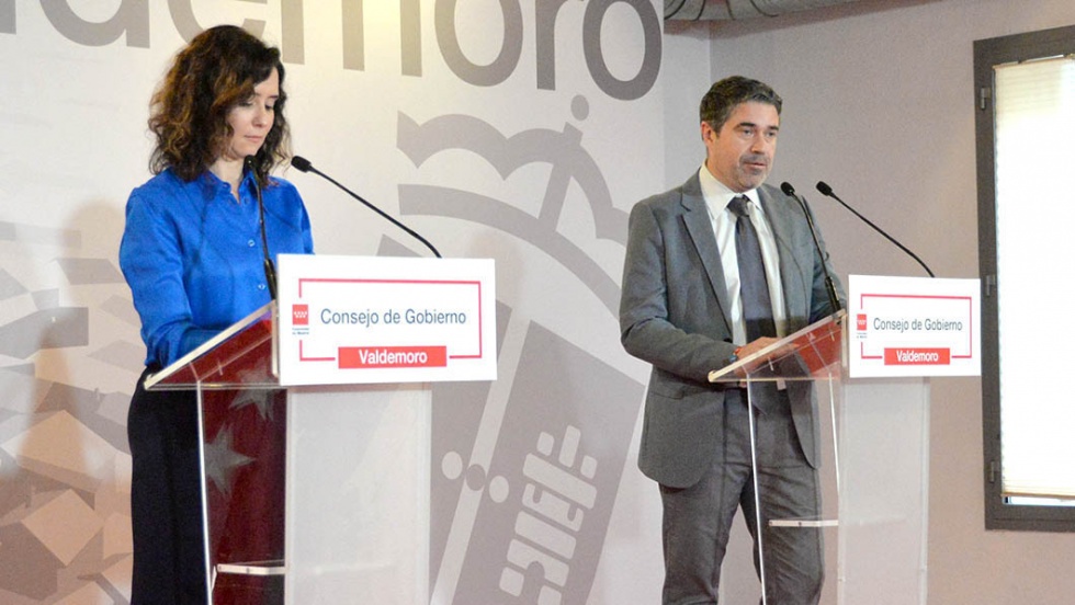 Ayuso y Conde en la rueda de prensa | Ayuntamiento de Valdemoro
