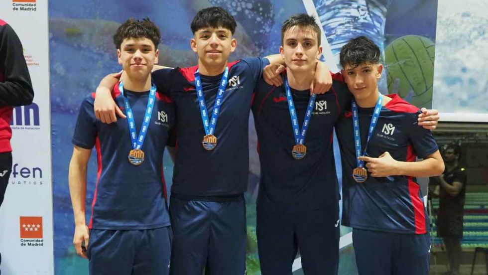 Ismael, Xavier, Camilo y Javier, integrantes del relevo infantil masculino del Mirasur.