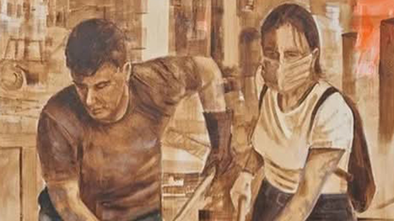 La pintura cedida por Fernando Casanova.