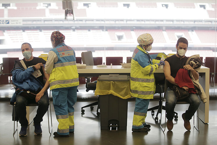 Vacunación en el Wanda Metropolitano.