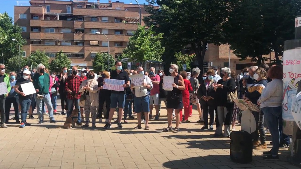 Protesta del 21 de junio frente al centro de salud de Parque Europa.