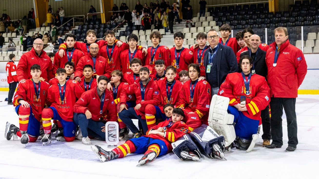 Selección española sub18 de hockey hielo.