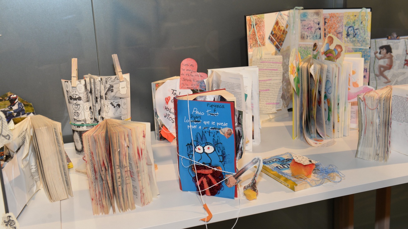 Muestra de libros intervenidos en 2024.