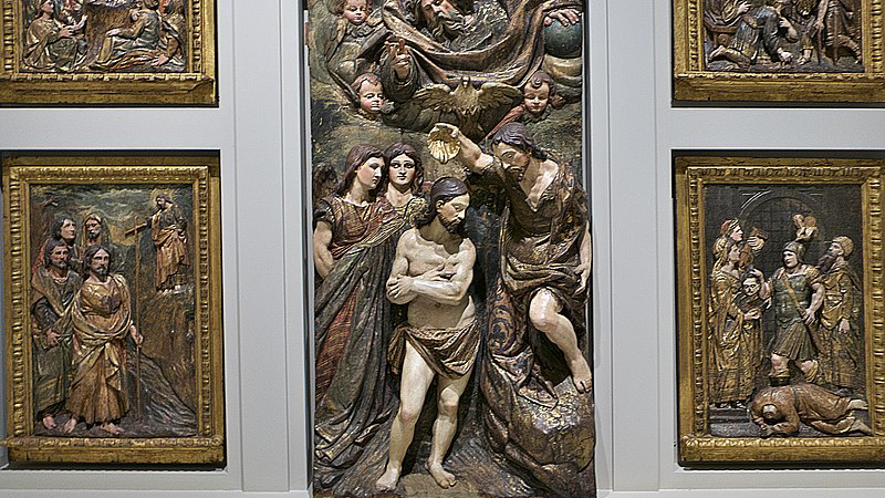 Retablo de San Juan Bautista, del pinteño de Miguel de Adán.