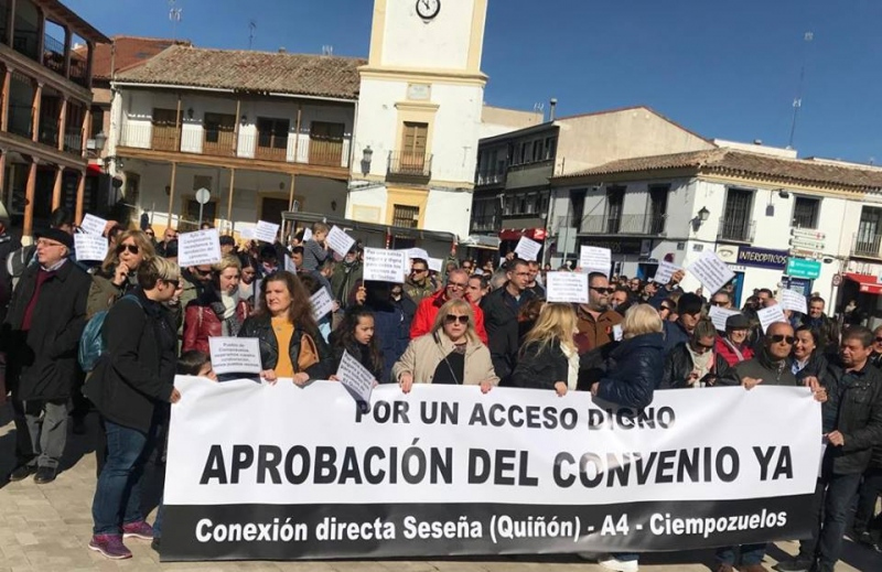Manifestaci&oacute;n de vecinos de Sese&ntilde;a en el a&ntilde;o 2019.
