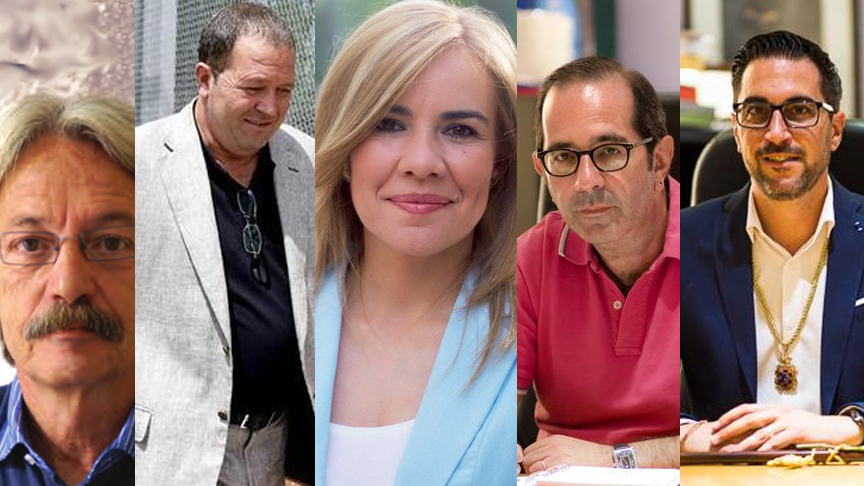 Carlos Penit, Antonio Fernández, Miriam Rabaneda, Rafael Sánchez y Diego Ortiz, alcaldes de Pinto.