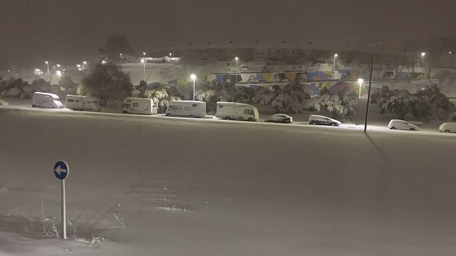Imagen de la borrasca Filomena en San Martín de la Vega.