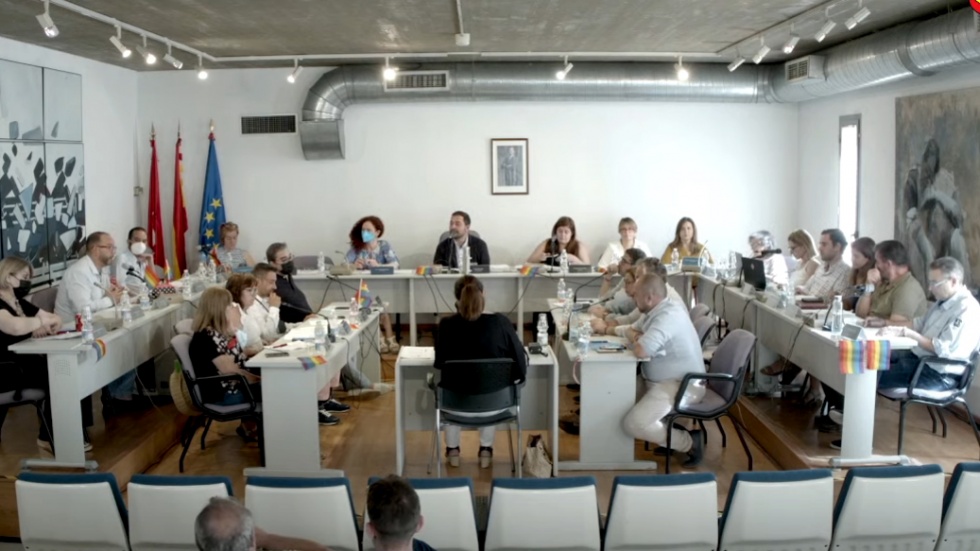 Corporación municipal en el pleno ordinario de hoy en Valdemoro.