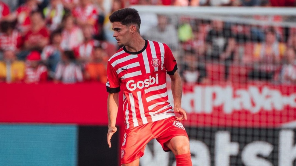 Miguel Gutiérrez, en uno de los partidos de esta temporada con el Girona.