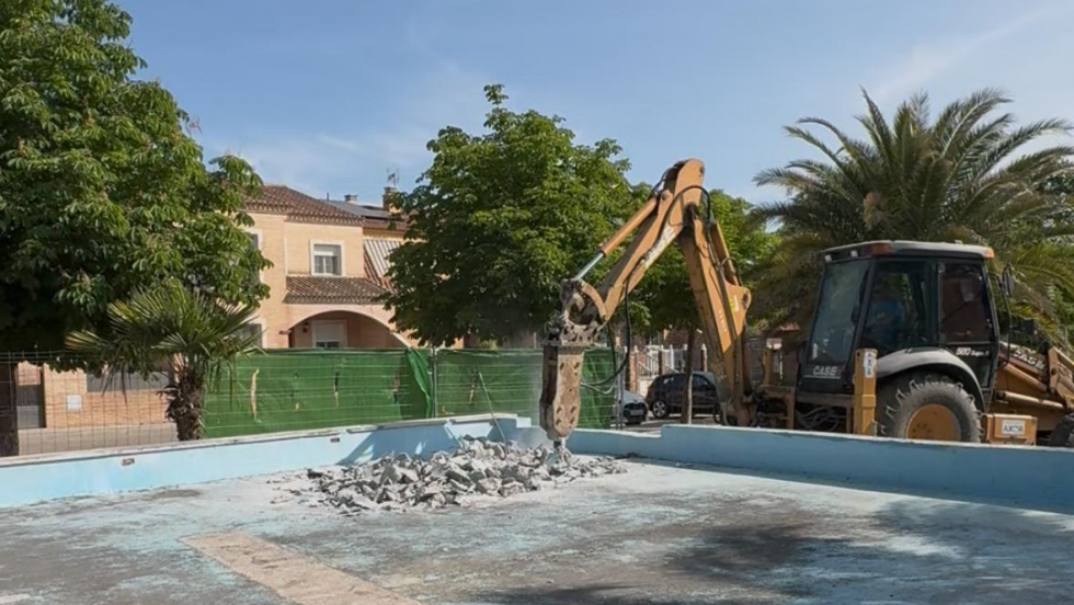 Las obras en el parque Juan de la Encina.