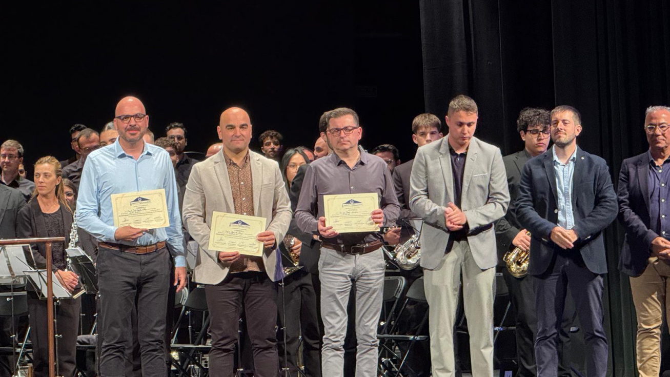 Sergio Infante, segundo por la izquierda, VII Concurso de Composición para Banda organizado por la Federación Tinerfeña de Bandas de Música.