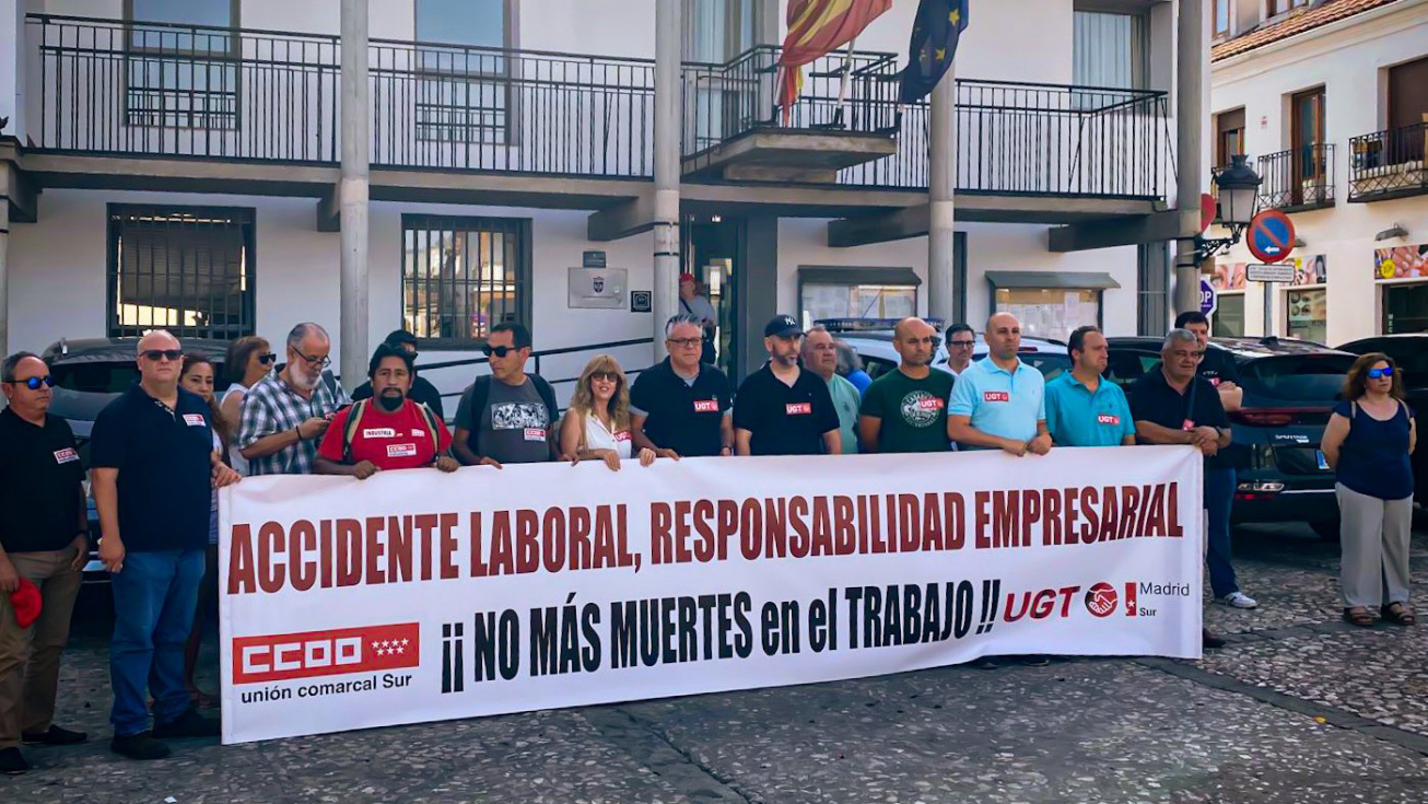 Concentración en Valdemoro por la muerte del trabajador | UGT