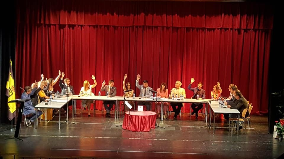 Concejales del PSOE durante el Pleno de investidura de San Martín.