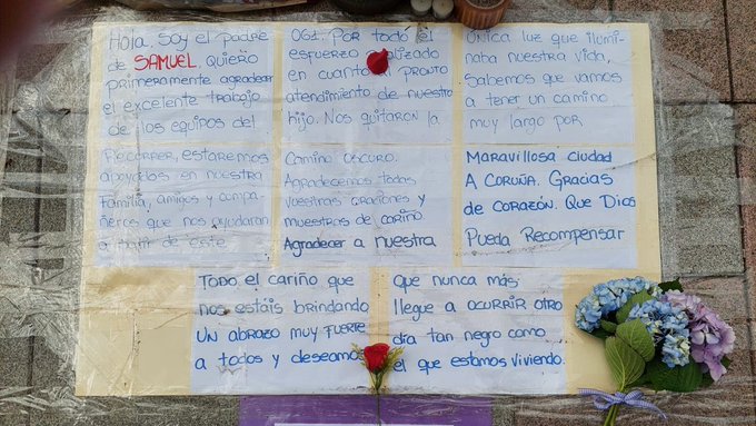 Mensaje del padre de Samuel, el joven asesinado en A Coruña.
