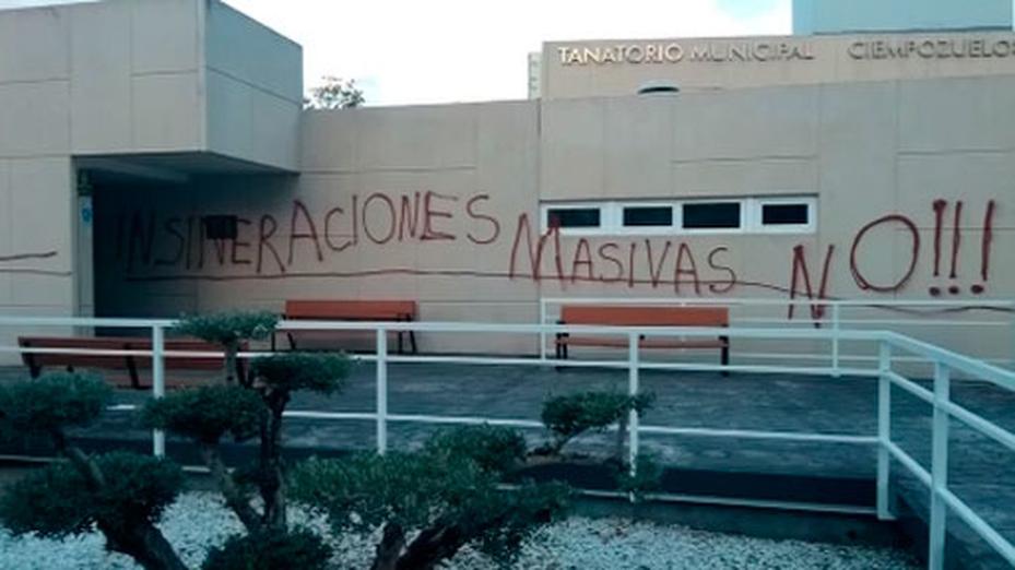 Actos vandálicos en el tanatorio de Ciempozuelos en 2019, durante la gestión de la anterior empresa.