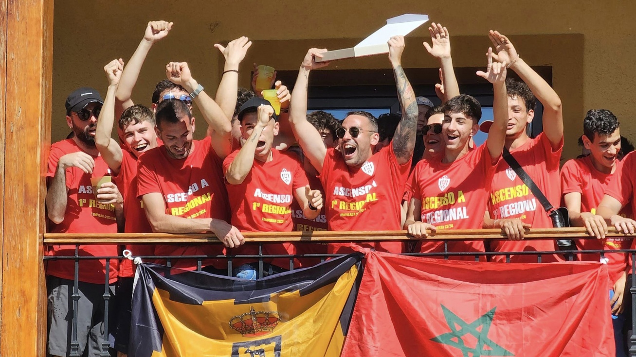 Celebración en el balcón del ayuntamiento.