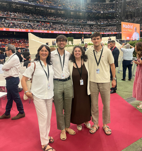 Margherita, la sanmartinera que compartió su testimonio ante el papa en el Santiago Bernabéu