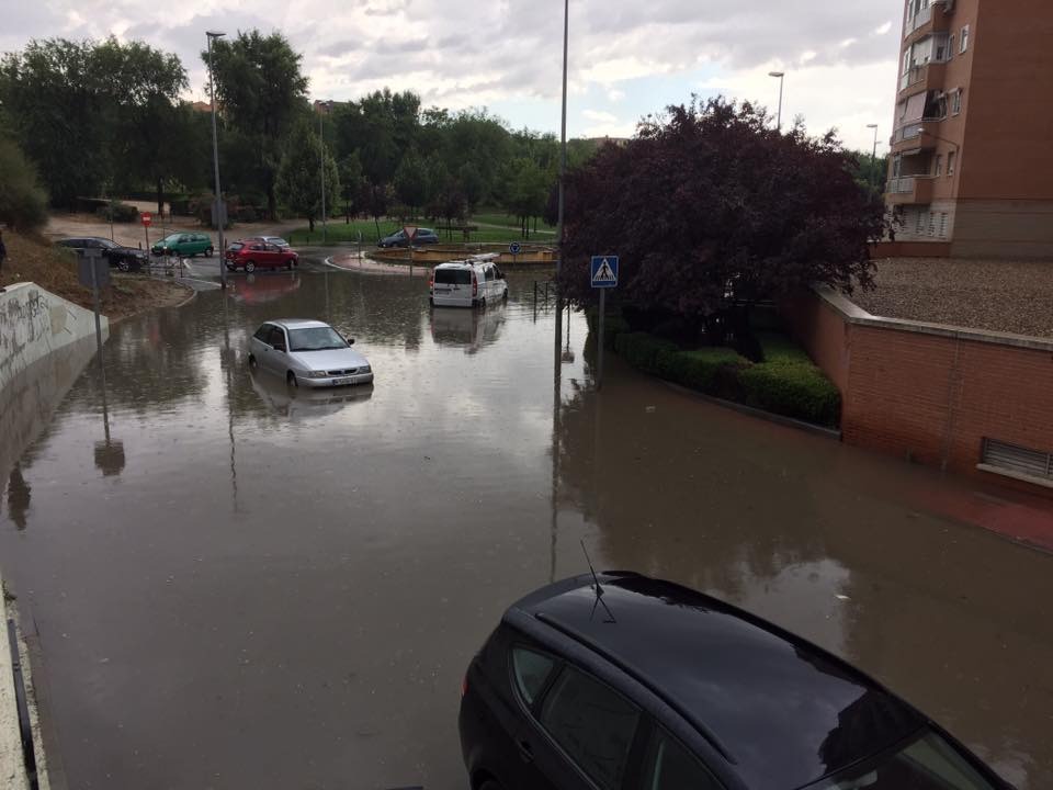 Inundaciones a causa de las tormentas en Valdemoro.