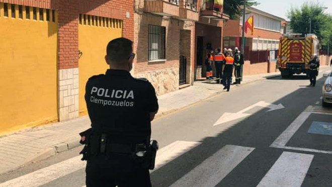 Policía de Ciempozuelos, durante una intervención.