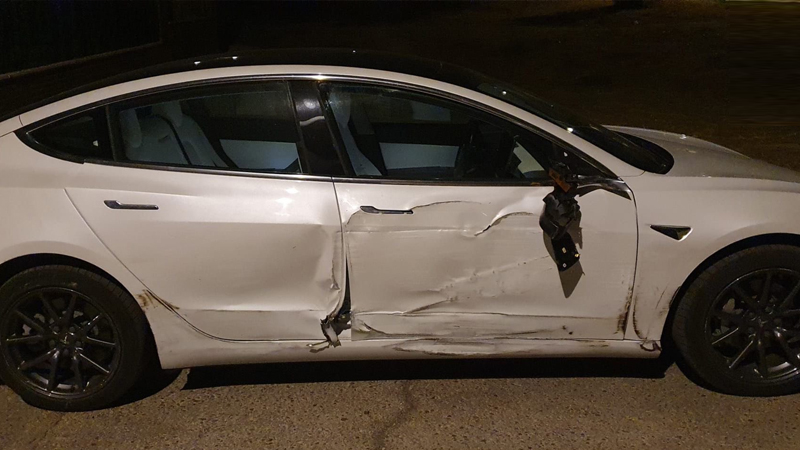 Estado de vehículo cuando llegó la Policía. | Foto: Policía de Valdemoro.