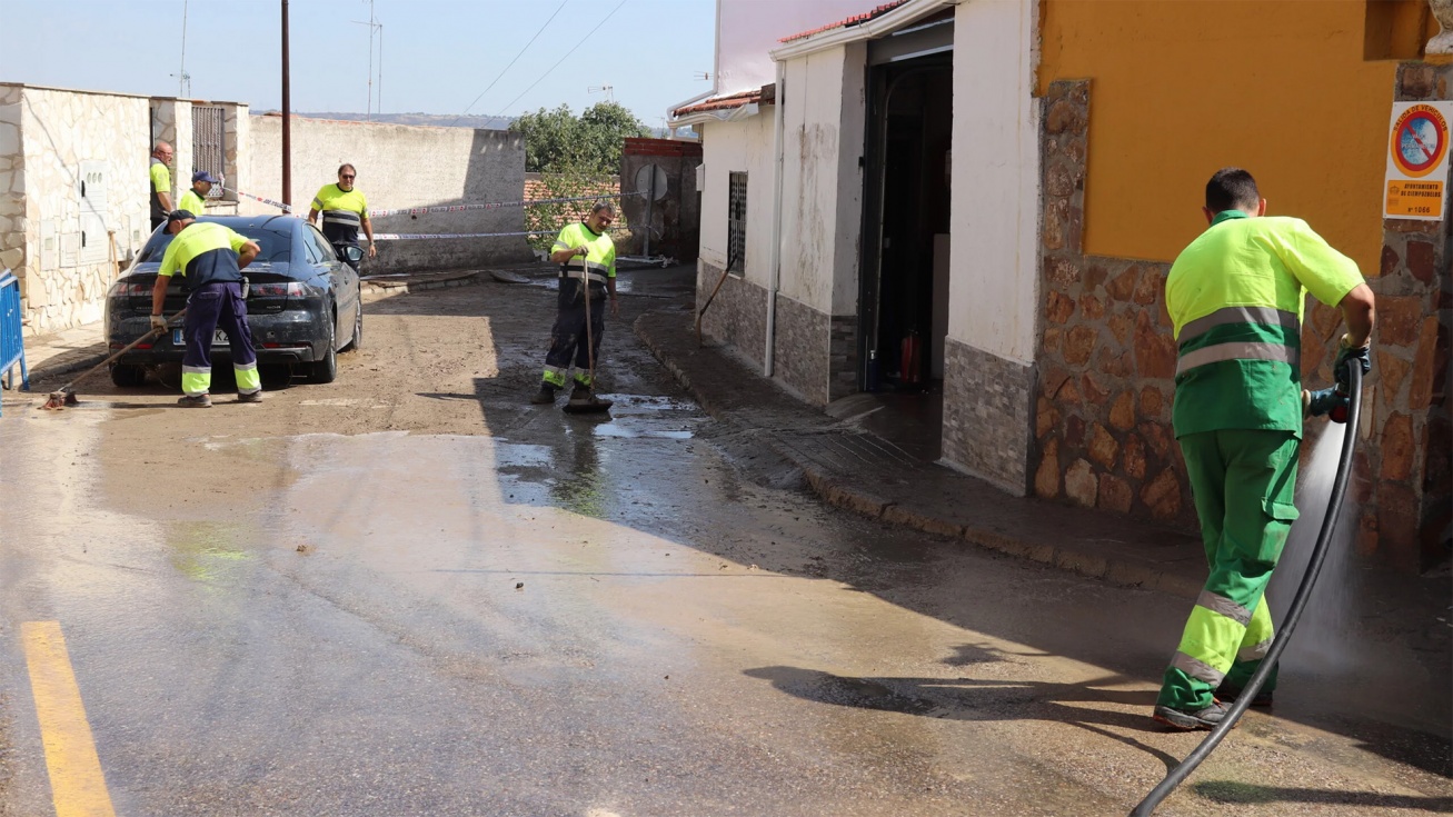 Labores de limpieza emprendidas tras la tormenta que afectó a Ciempozuelos en septiembre de 2022.