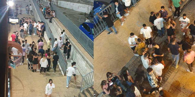 Fotografías de una vecina de El Restón a la salida de la discoteca, a las 03.00 h.