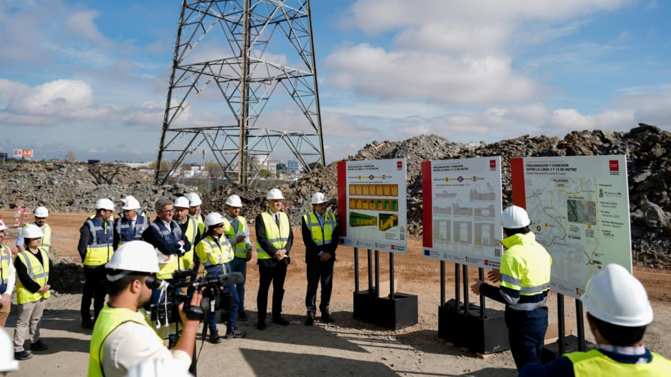 Visita a las obras del exconsejero de Transportes, David Pérez, en marzo de 2023.