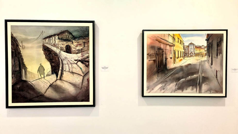 Las acuarelas de Dani Ruiz en la Biblioteca Javier Lapeña.
