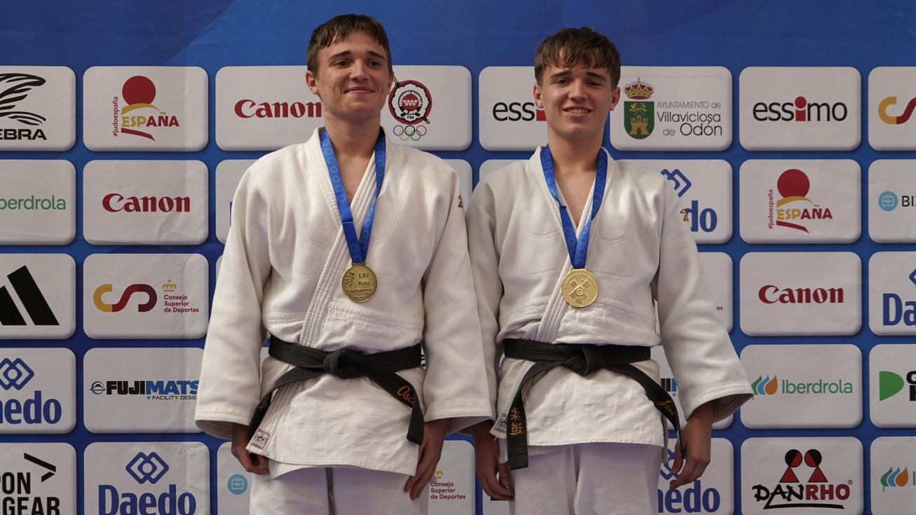 Javier y Óscar en el podio | Federación Madrileña de Judo