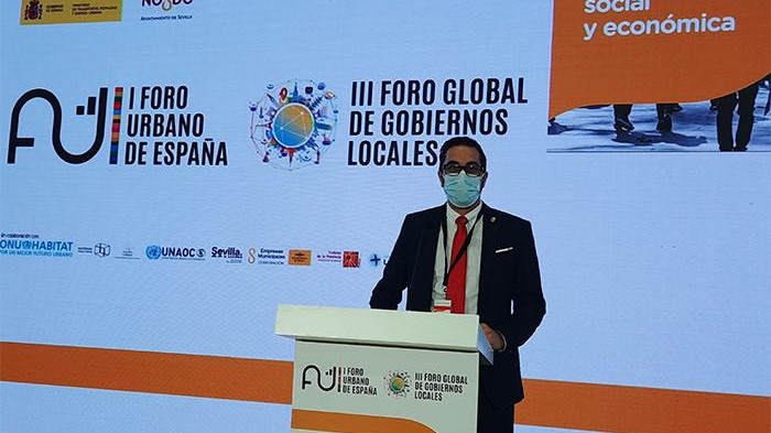 El alcalde de Pinto, Diego Ortiz, en el III Foro Global de Gobiernos Locales.