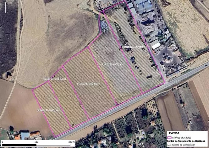 Delimitación catastral de las parcelas afectadas por el proyecto en el paraje 'El Terronal', en Titulcia.