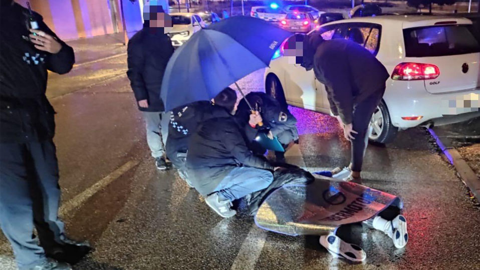 Imagen del atropello en Valdemoro. | Foto: Policía de Valdemoro.