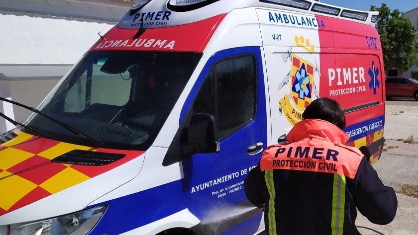 Vehículo de PIMER-Protección Civil de Pinto.