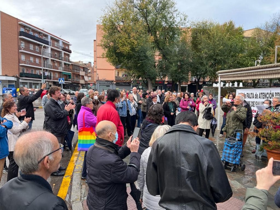 Protesta frente al centro de salud Dolores Soria | Img: Unidas Pinto.