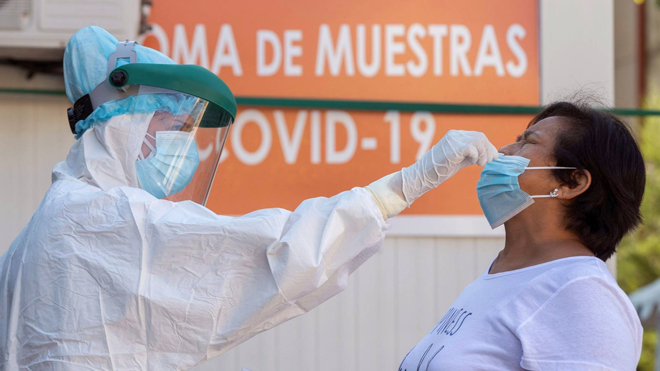 Prueba de detección de coronavirus.