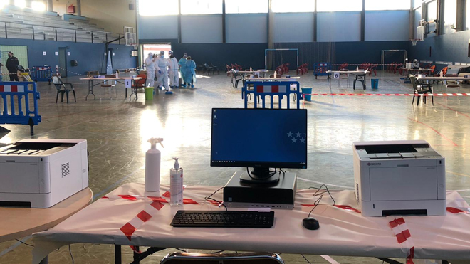 Pabellón de Ciempozuelos donde se están realizando las pruebas.