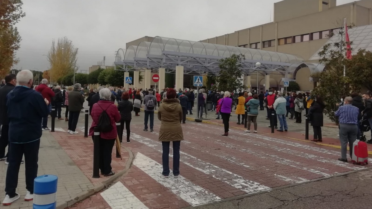 Protesta en el Hospital Universitario de Getafe ante los traslados.