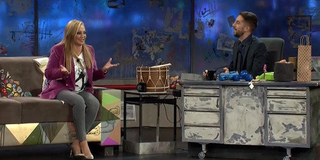 Belén Esteban y David Broncano durante un momento de la entrevista.